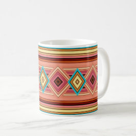 Caneca De Café Diamante e faixa de cores múltiplas suaves