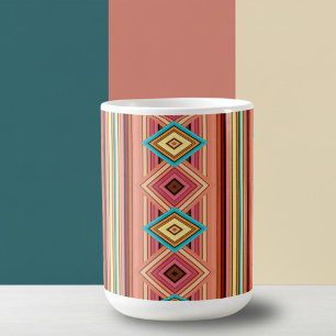 Caneca De Café Diamante e stripes de cor múltipla moles