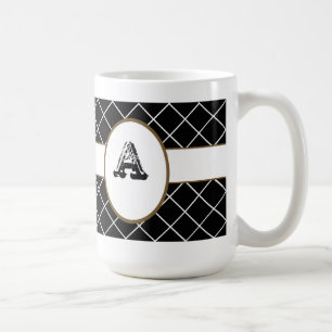 Caneca De Café Diamante Preto Monograma