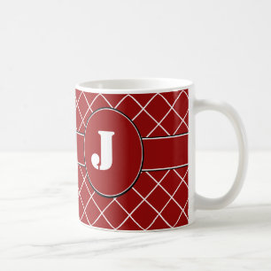 Caneca De Café Diamante vermelho Monogrammed