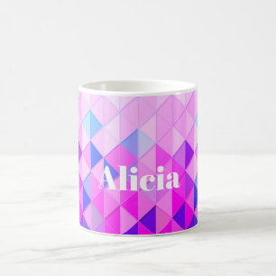 Caneca De Café Diamantes Azuis e Rosas