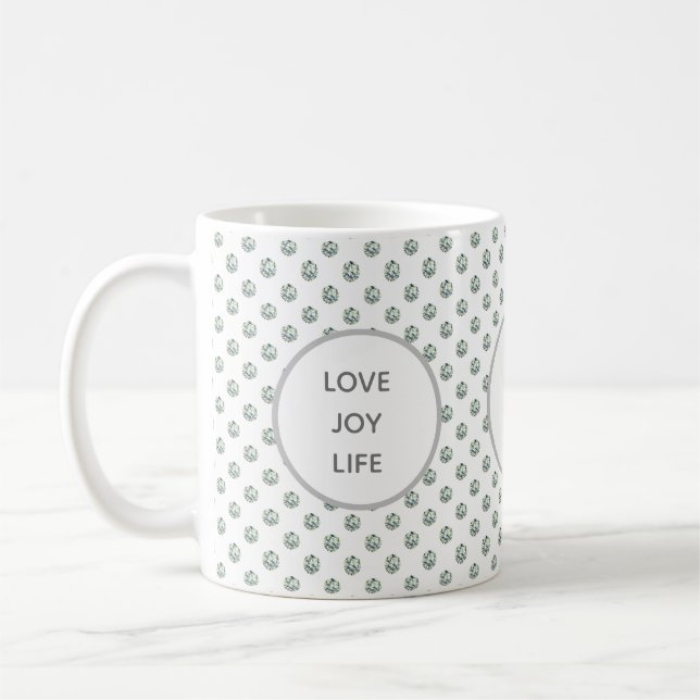 Caneca De Café Diamantes de Amor, Alegria, Vida (Esquerda)