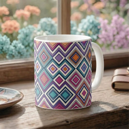 Caneca De Café Diamantes Geométricos