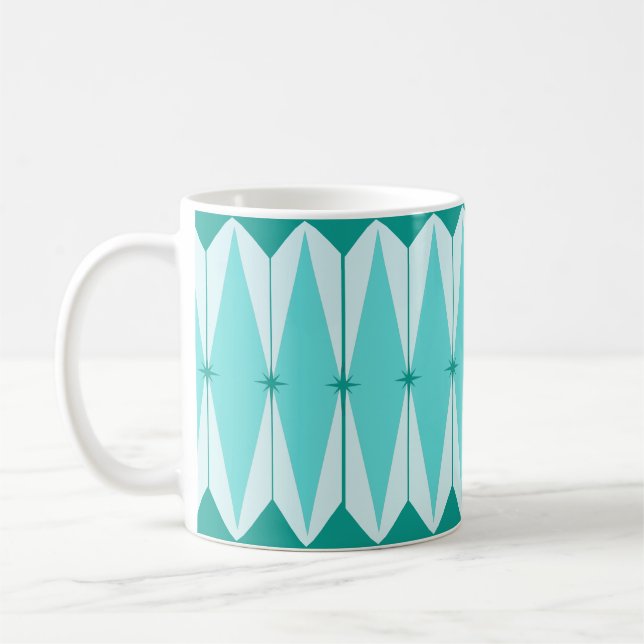 Caneca De Café Diamantes Geométricos e Starbursts Mug (Esquerda)