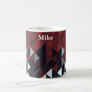 Caneca De Café Diamantes Preto, Bege e Branco