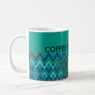 Caneca De Café Diamantes ZIGZAG - colorido + seu traseiro. & idei