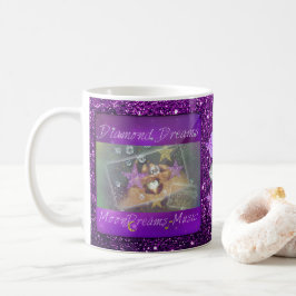 Caneca De Café Diamond Dreams Purple Faux Glitter