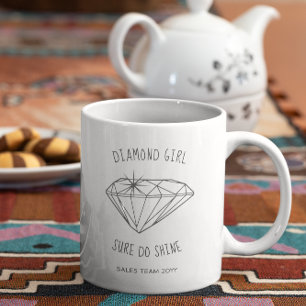 Caneca De Café Diamond Girl Shine Personalizada