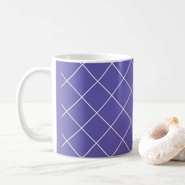 Caneca De Café Diamond Pattern roxo (Com Donut)