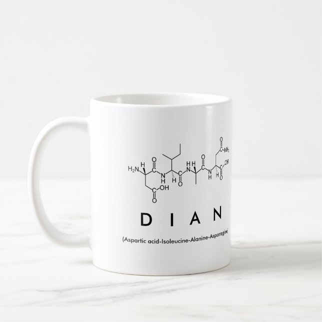 Caneca De Café Dian peptide name mug (Esquerda)