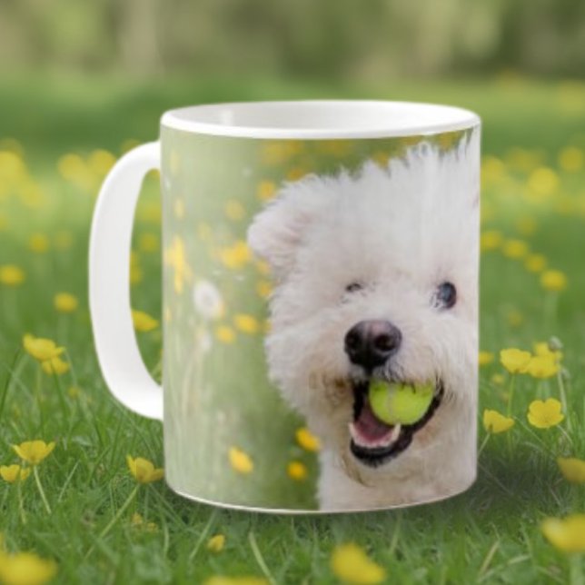 Caneca De Café Dias de Dandelion Bichon e Bola (Criador carregado)