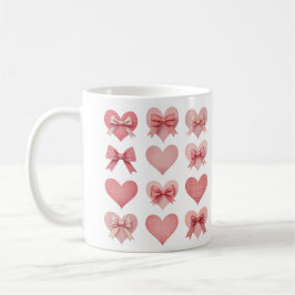 Caneca De Café Dias de os namorados de coração cor-de-rosa com Na