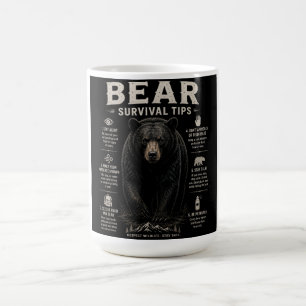 Caneca De Café Dicas de Sobrevivência de Urso Preto Vintage Outdo