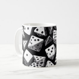 Caneca De Café Dice Delight: Uma Cascata Geométrica