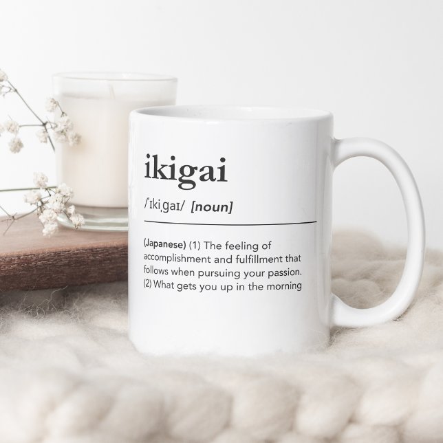 Caneca De Café Dicionário japonês de definição Ikigai (Criador carregado)