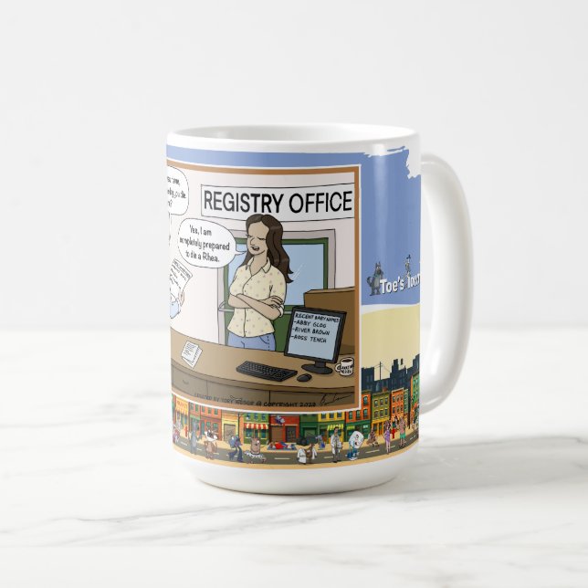 Caneca De Café Die A Rhea | Literal Wordplay Humor Clássico (Frente Esquerda)