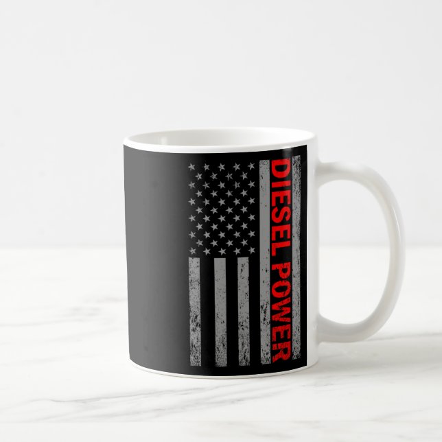 Caneca De Café Diesel Poder Bandeira Dos EUA Caminhão Turbo Irmão (Direita)