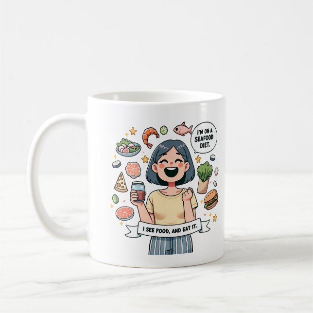 Caneca De Café Diet Humor Mug – For the Hungry and Honest Soul" (Esquerda)