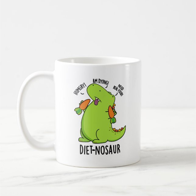 Caneca De Café Diet-nosauro Piadas de Dinossauro Engraçadas  (Esquerda)