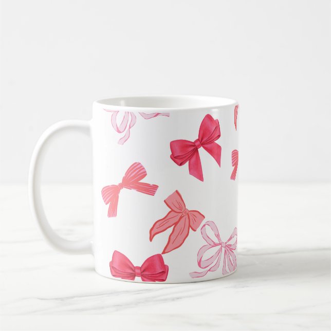 Caneca De Café Diferentes cores de laços rosa (Esquerda)