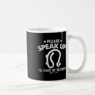 Caneca De Café Difícil De Ouvir Vintage Deficiente Auditivo Por F