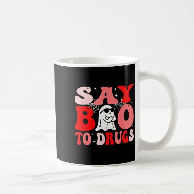 Caneca De Café Diga Boo às Drogas Semana da Fita Vermelha Funny H (Direita)