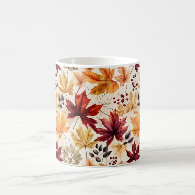 Caneca De Café Diga com folhas de outono 3 - (Centro)