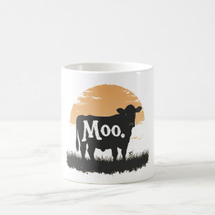 Caneca De Café Diga Moo — Bonita Prata-Vaca