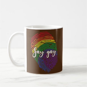 Caneca De Café Diga Orgulho de Sinalizador Arco Arco-Íris LGBTQ d