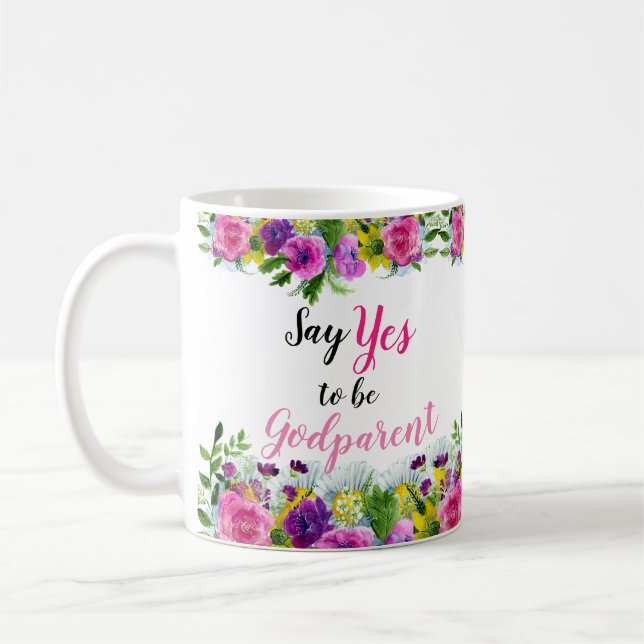 Caneca De Café Diga sim para ser uma proposta rosa e amável (Esquerda)