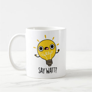 Caneca De Café Diga Watt Funny Light Bulb Pun