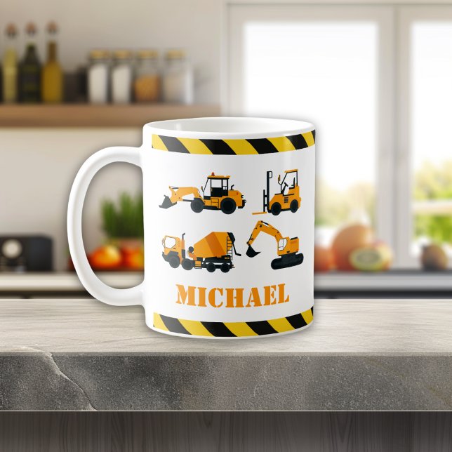 Caneca De Café Diggers de Construção Boys Personalizados Mug (Criador carregado)