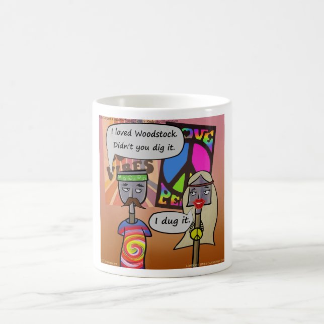 Caneca De Café "Digging Woodstock" Rick London Cômico Divertido (Centro)