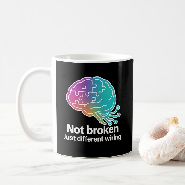 Caneca De Café Digital Brain Tech Design (Com Donut)