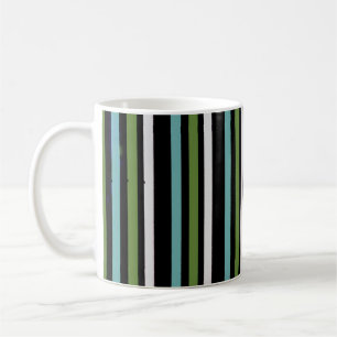 Caneca De Café Digital de faixa verde, branca e preta