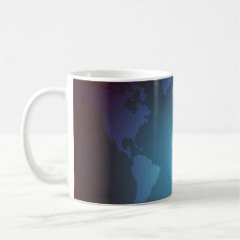 Caneca De Café Digital Dot World Map Gradient Art