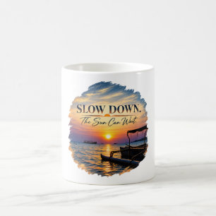 Caneca De Café Diminua a Velocidade O Sol Pode Esperar Arte de Pô