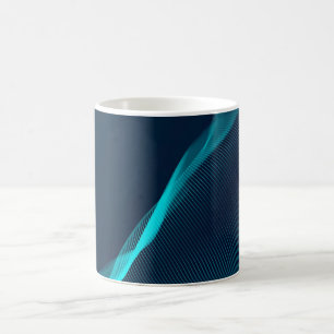 Caneca De Café Dinâmica de Fluido Verde abstrato Azul