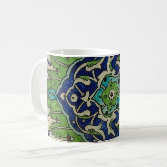 Caneca De Café Dinastia Otomana azulejo síria do século XVI (Frente Esquerda)