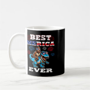 Caneca De Café Dino Bigfoot 4 de Julho 1776 Meninos Bandeira Amer