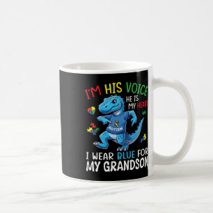 Caneca De Café Dino Eu Sou Sua Voz Ele É Meu Coração Eu Uso Azul 