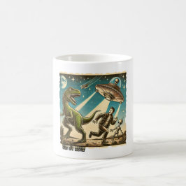 Caneca De Café Dino UFO Selfie: Pânico Vintage (Mug, Tee Mug, cop