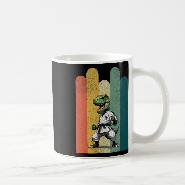 Caneca De Café Dinosaur Fans Brave Karate Pride Courage Strength  (Direita)