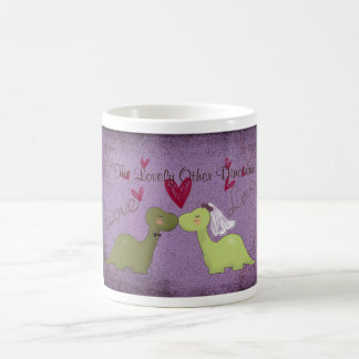 Caneca De Café Dinosaur Wedding Mug( O Adorável Outro Dinossauro)