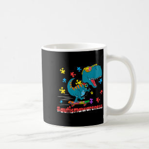 Caneca De Café Dinosauro engraçado de skate conscientização sobre