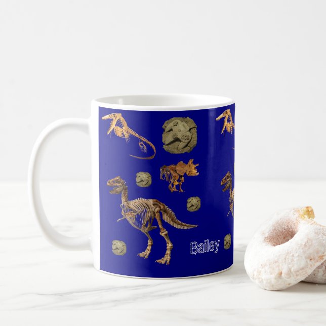 Caneca De Café Dinossaur Fossils Mug (Com Donut)