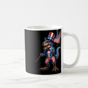 Caneca De Café Dinossauro 4 De Julho T-rex Eua Patriótica America