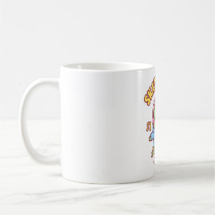 Caneca De Café Dinossauro Bonito Em Skates Rolantes Skateasaur En