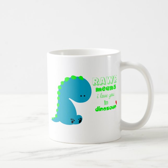 Caneca De Café Dinossauro bonito RAWR (Direita)