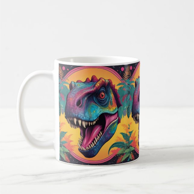 Caneca De Café Dinossauro Bonito T-Rex (Esquerda)